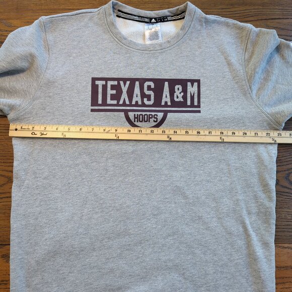 Adidas Texas A&M Hoops gray burgundy Sweatshirt size L Long sleeves - Picture 9 of 16